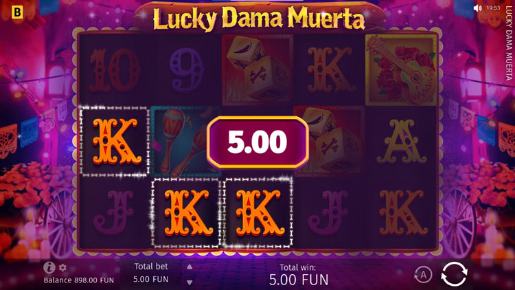 Lucky Dama Muerta slot machine gameplay